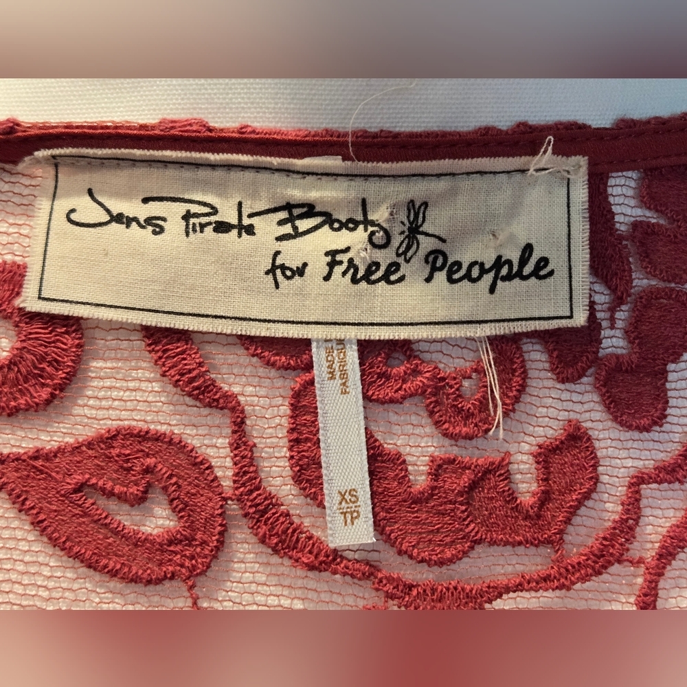 Jen's Pirate Booty For Free People El Sol Mini Dress Tunic Rose Bloom RARE - Picture 3 of 4